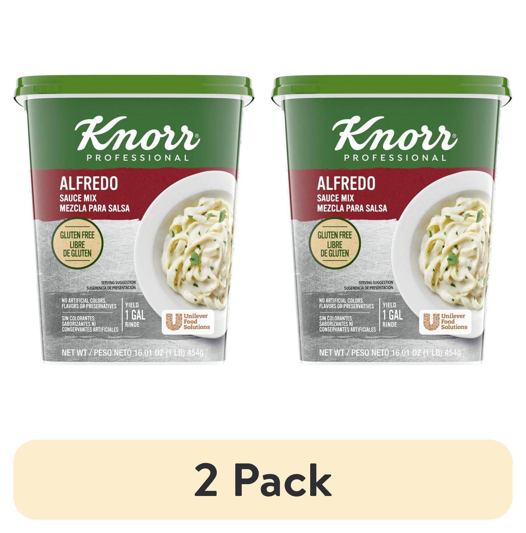 (2 pack) Knorr Professional Alfredo Sauce, Gluten Free, Real Parmesan and Black Pepper, 1lb