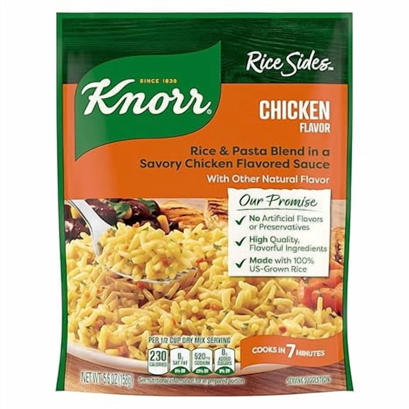 2 pack Knorr Rice Sides For a Tasty Rice Side Dish Chicken Long Grain Rice and Vermicelli Pasta Blend No Artificial Flavors, No Preservatives, No Added MSG 5.6 oz