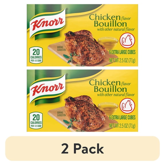 (2 pack) Knorr Shelf-Stable Chicken Flavor Bouillon Cubes, 2.5 oz, 6 Count