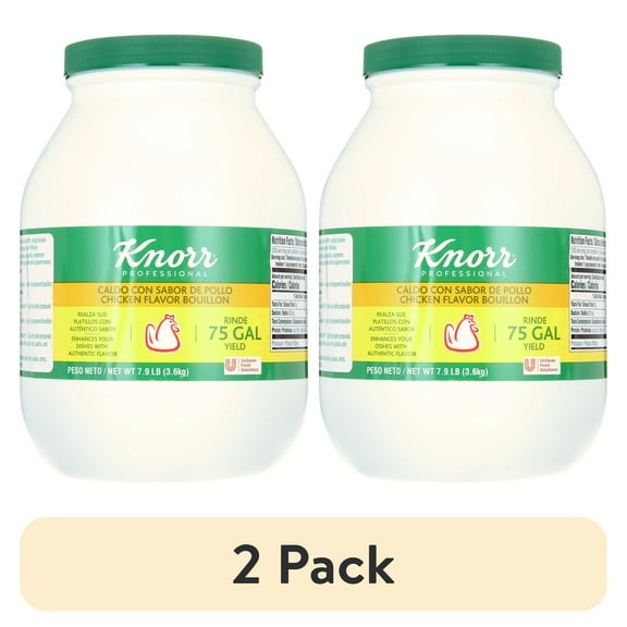 (2 pack) Knorr Professional Caldo de Pollo, Shelf Stable Chicken Flavor Granulated Bouillon, 7.9 pounds