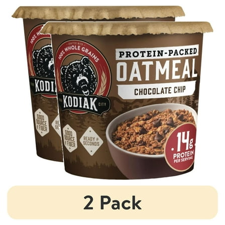 (2 pack) Kodiak Protein-Packed Chocolate Chip Instant Oatmeal Power Cup, 2.12 oz