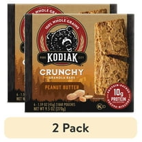 (2 pack) Kodiak Protein-Packed Peanut Butter Crunchy Granola Bars, 1.59 oz, 6 Count