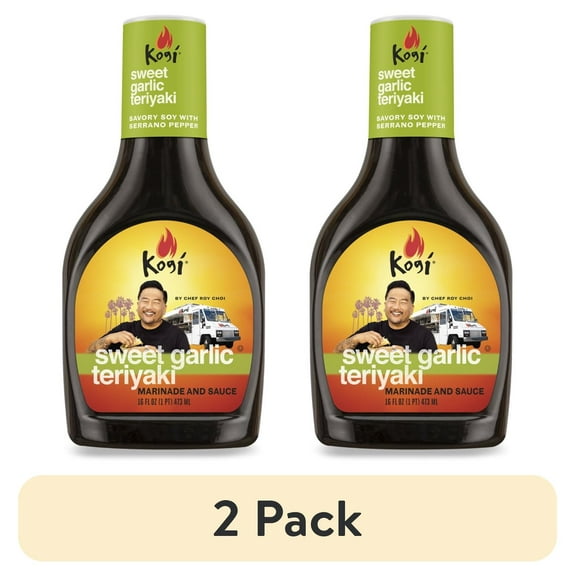 (2 pack) Kogi Sweet Garlic Teriyaki Marinade and Sauce 16 fl oz