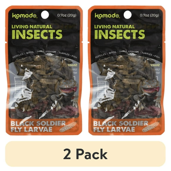 (2 pack) Komodo Black Soldier Fly Larvae Reptile Food
