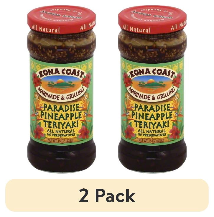 (2 pack) Kona Coast® Paradise Pineapple Teriyaki Marinade & Grilling Sauce, 15 oz Jar