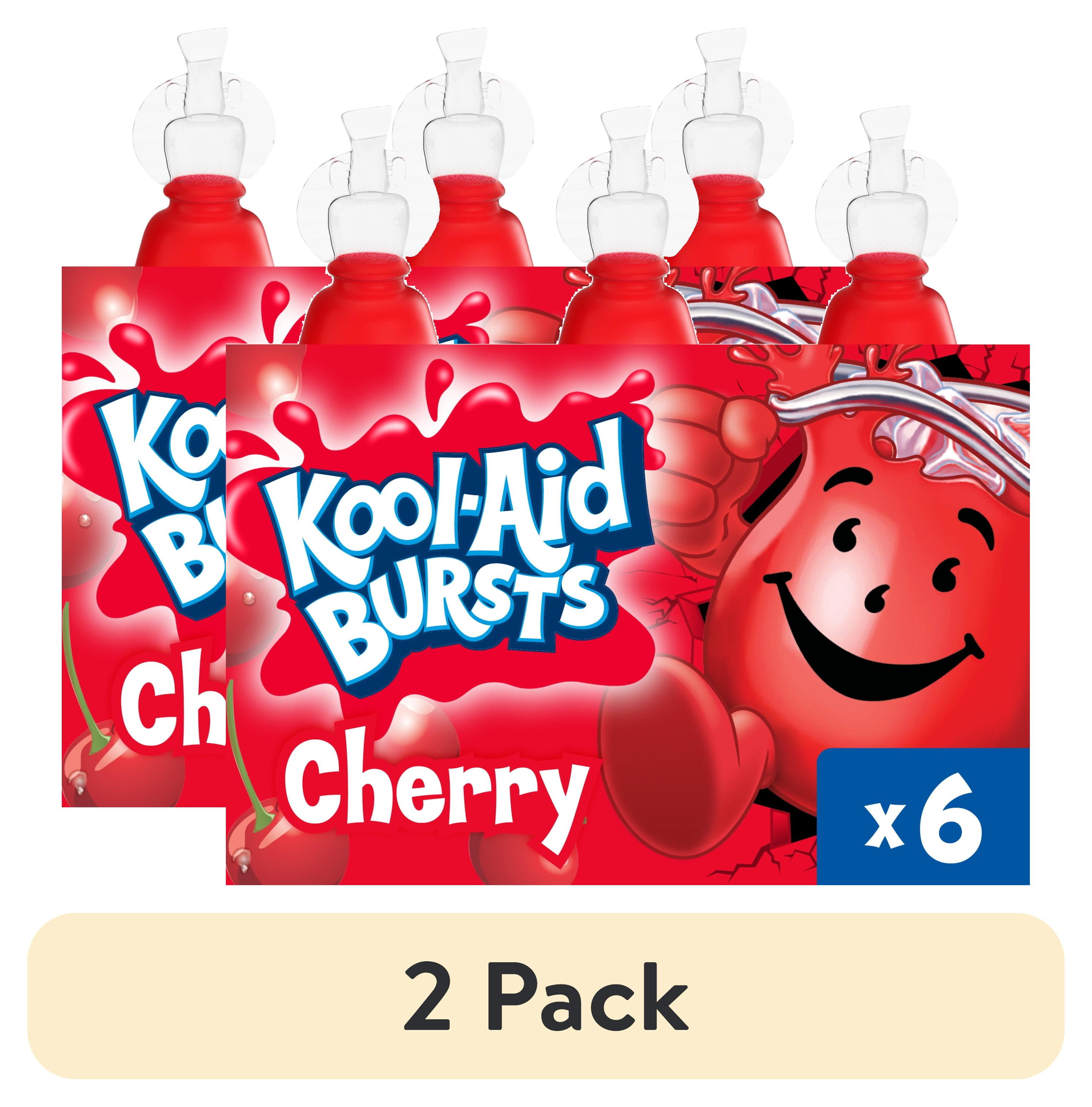 2 pack) Kool-Aid Bursts Soft Drink, 6 Bottles, for School Lunches