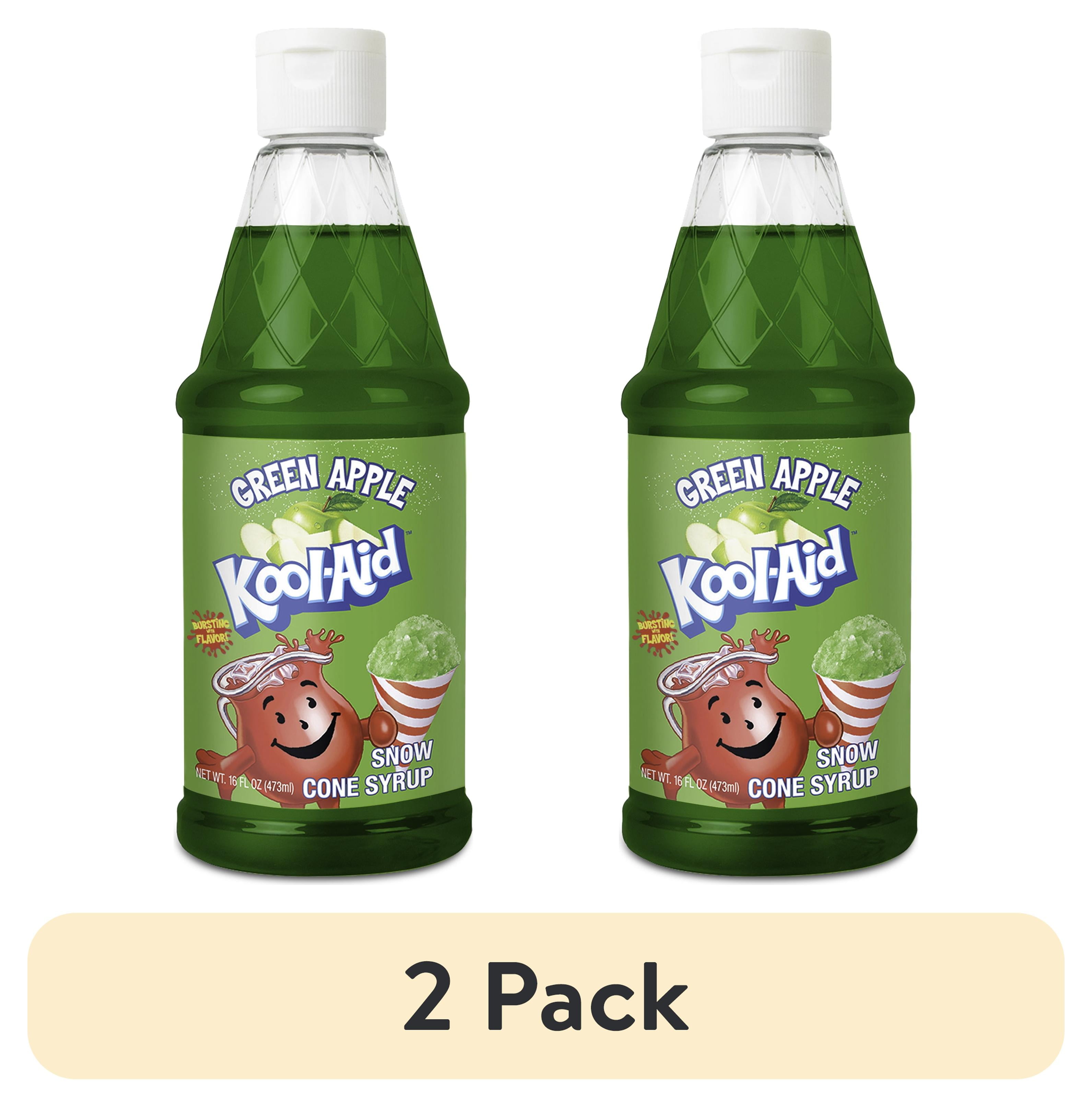2 pack) Kool-Aid Green Apple Snow Cone Syrup, Gluten Free, 16 oz