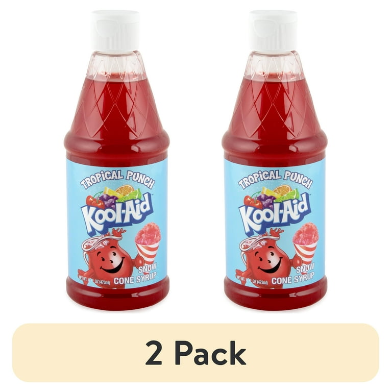 2 pack) Kool-Aid Tropical Punch Snow Cone Syrup, Gluten Free, 16