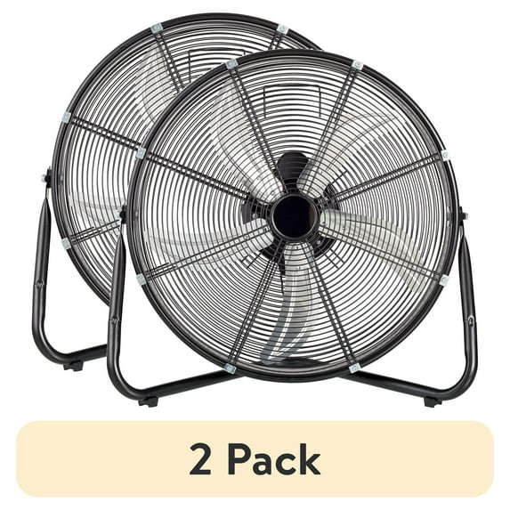 (2 pack) Kool-Flo New 20 inch High Velocity Drum Fan with Wall Mount, Black