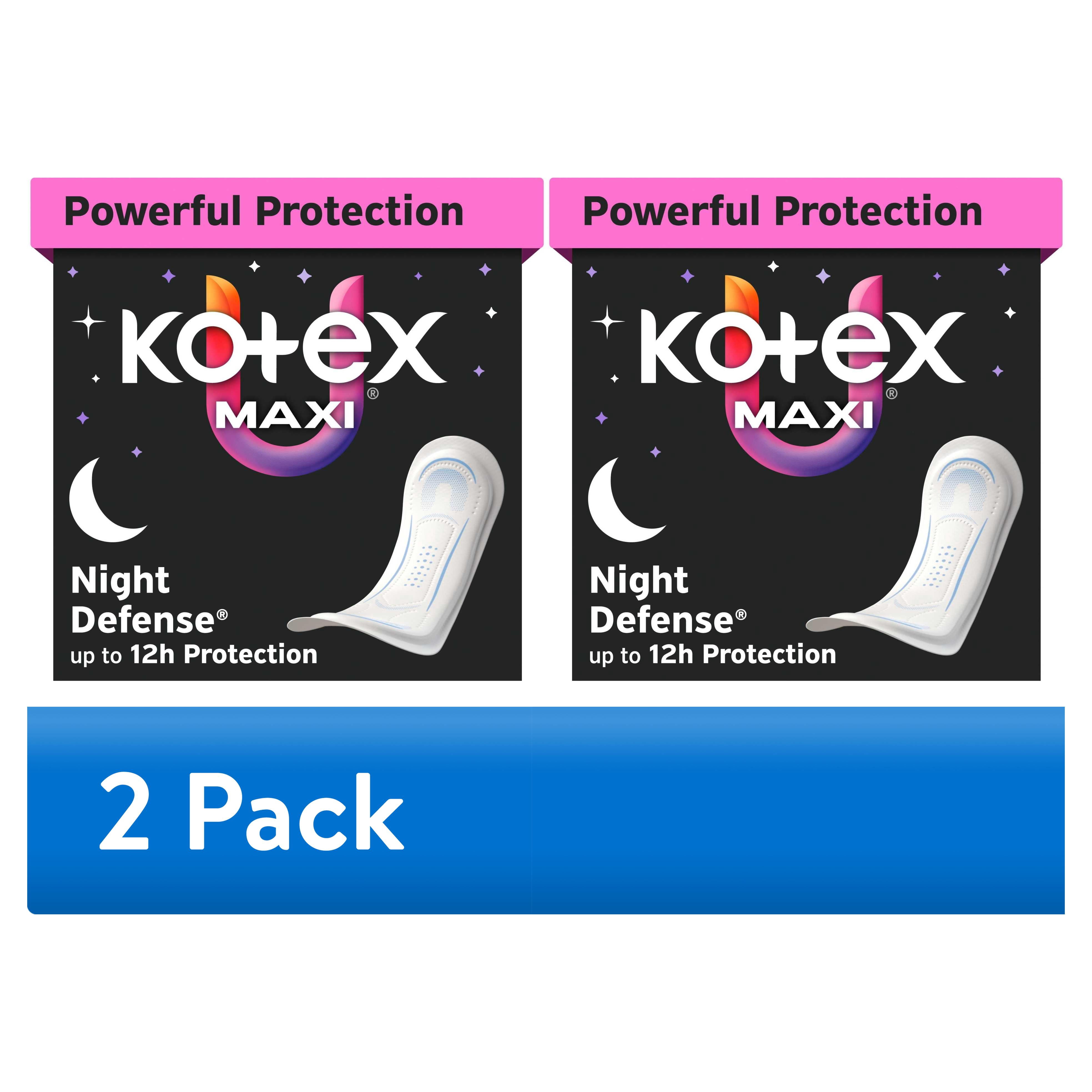(2 pack) Kotex Overnight Maxi Period Pads, 39 Count
