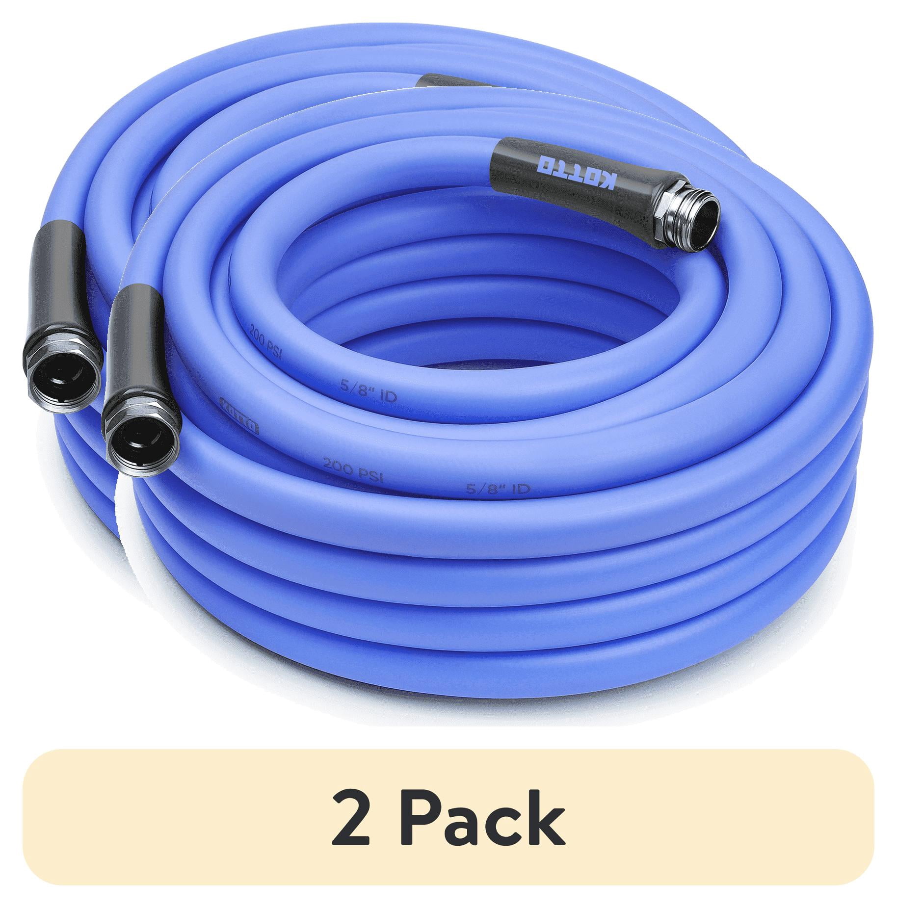 (2 pack) KOTTO Heavy Duty Garden Hose, Lightweight Water Hoses for Outside, Leak-Proof, Blue, 50ft