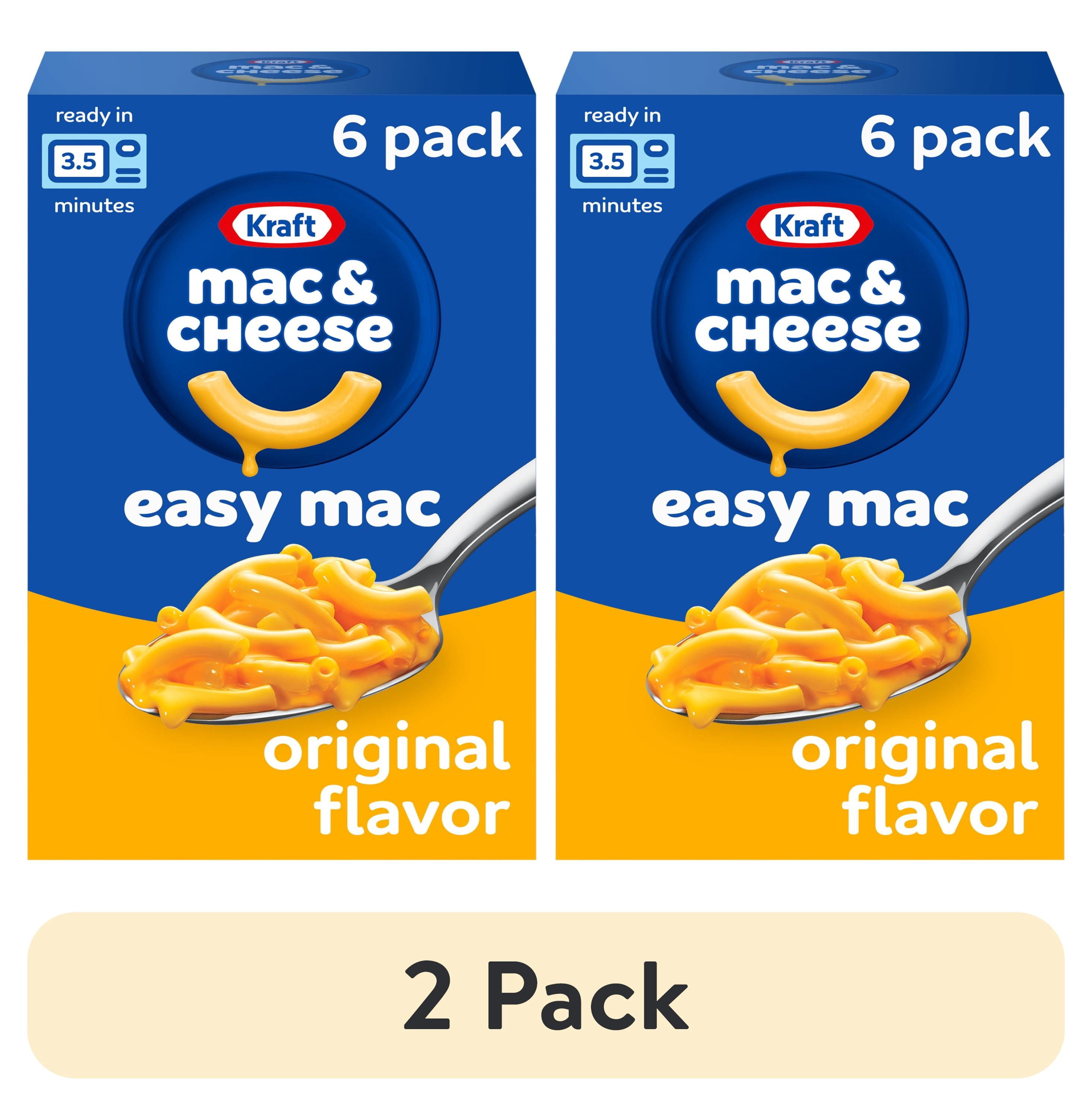 (2 pack) Kraft Easy Mac and Cheese, 6 Packets, for Easy Dinner or