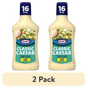 (2 pack) Kraft Lite Classic Caesar Dressing, 16 fl oz Bottle