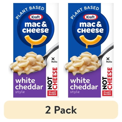 (2 pack) Kraft NotCo Lactose Free Mac and Cheese, Plant Based, 1 Box, White Cheddar Style, No Artificial Dyes, Good Source of Iron (15%), 10g of Protein (8%), 6 oz