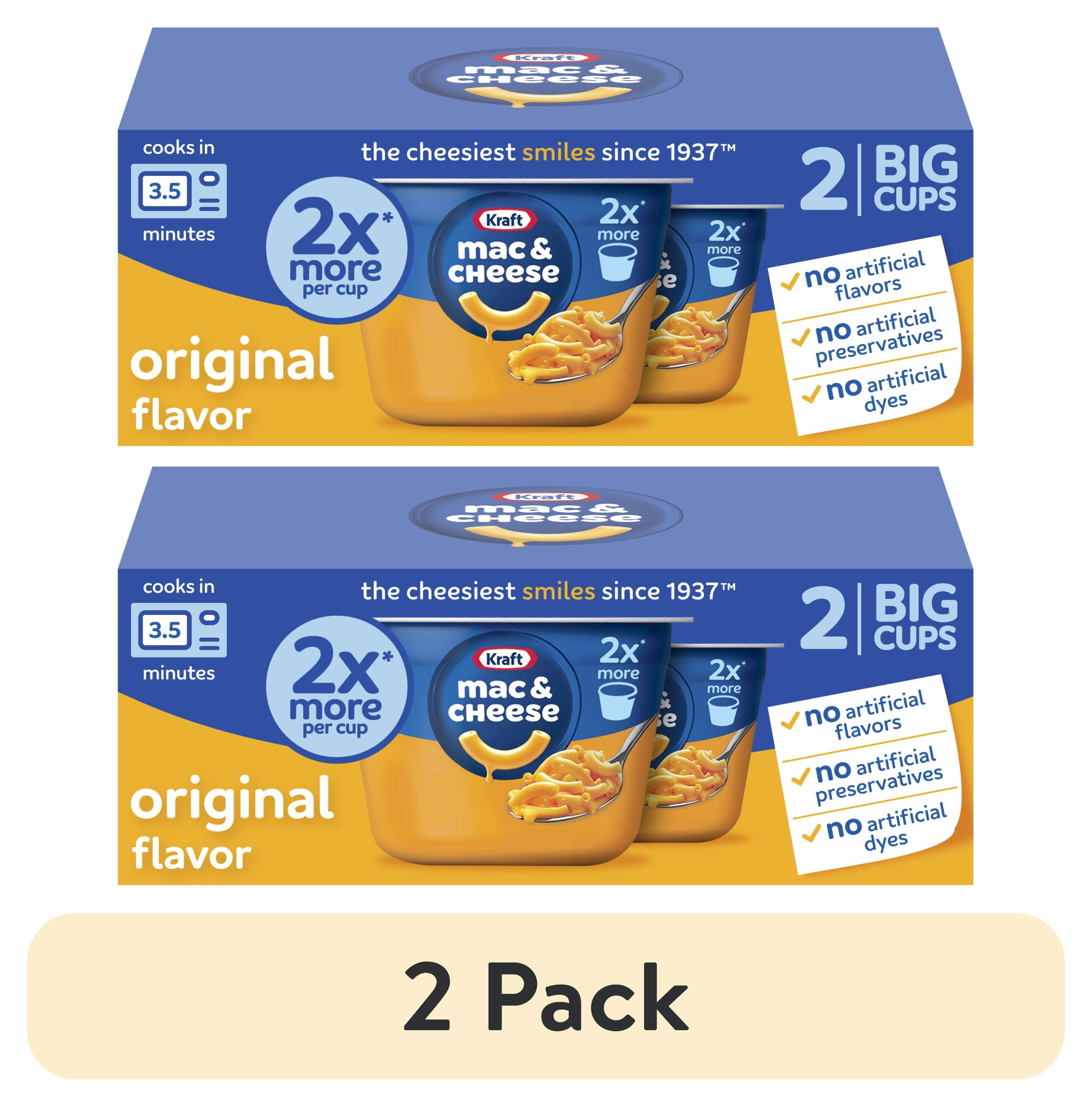 2 pack) Kraft Mac and Cheese, 2 Big Cups, for Easy Dinner or