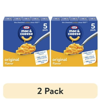 (2 pack) Kraft Mac and Cheese, 5 Boxes, for Easy Dinner or Dinner Sides, Original Flavor, No Artificial Flavors, Preservatives or Dyes, 7.25 oz