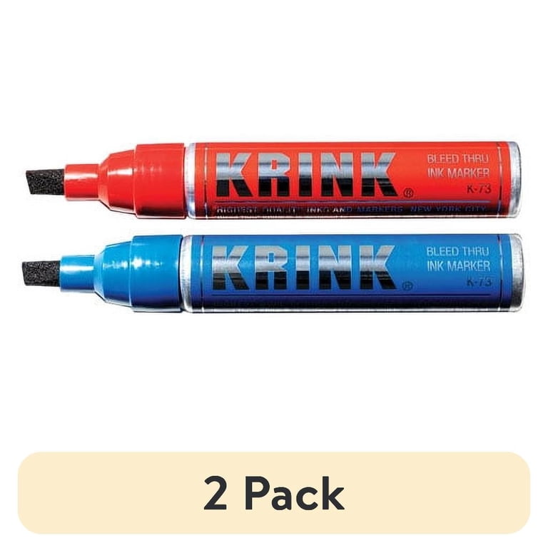 2 pack) KRINK K-73 Bleed Thru Ink Marker - Red - Walmart.com