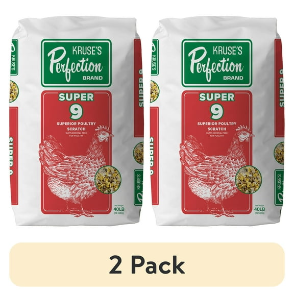 (2 pack) Kruse's Perfection Brand Super 9 Poultry Scratch Grain , 40 lb