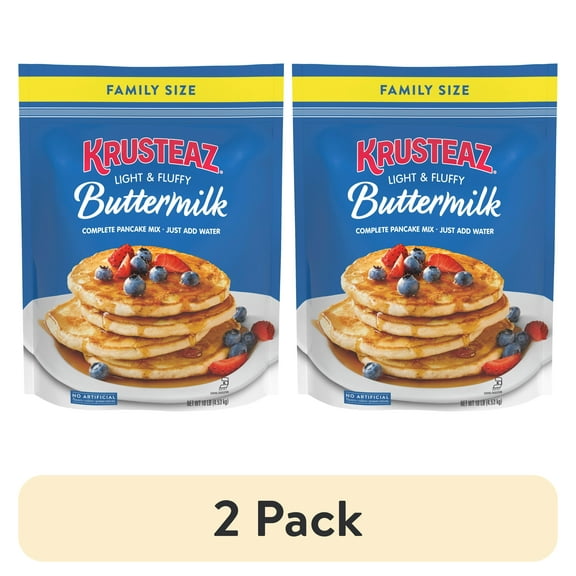 (2 pack) Krusteaz Complete Buttermilk Pancake and Waffle Mix, Light & Fluffy, Just Add Water,10 lb Bag
