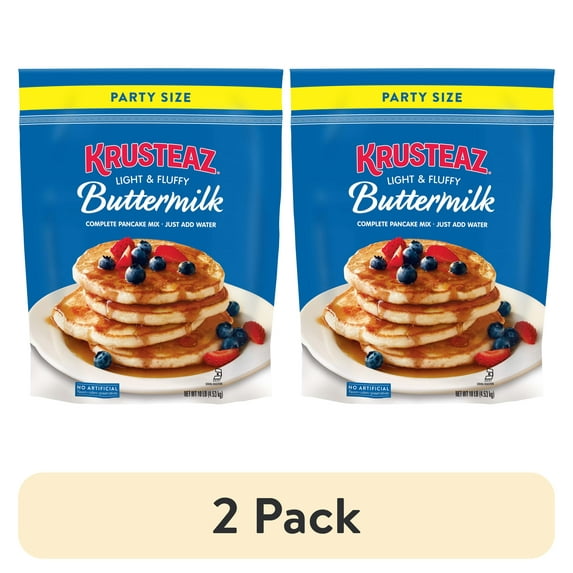 (2 pack) Krusteaz Complete Buttermilk Pancake and Waffle Mix, Light & Fluffy, Just Add Water,10 lb Bag