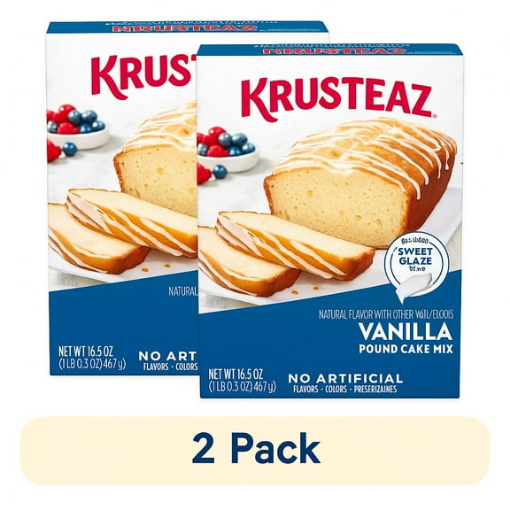 (2 pack) Krusteaz Vanilla Pound Cake Mix, 16.5 oz Box