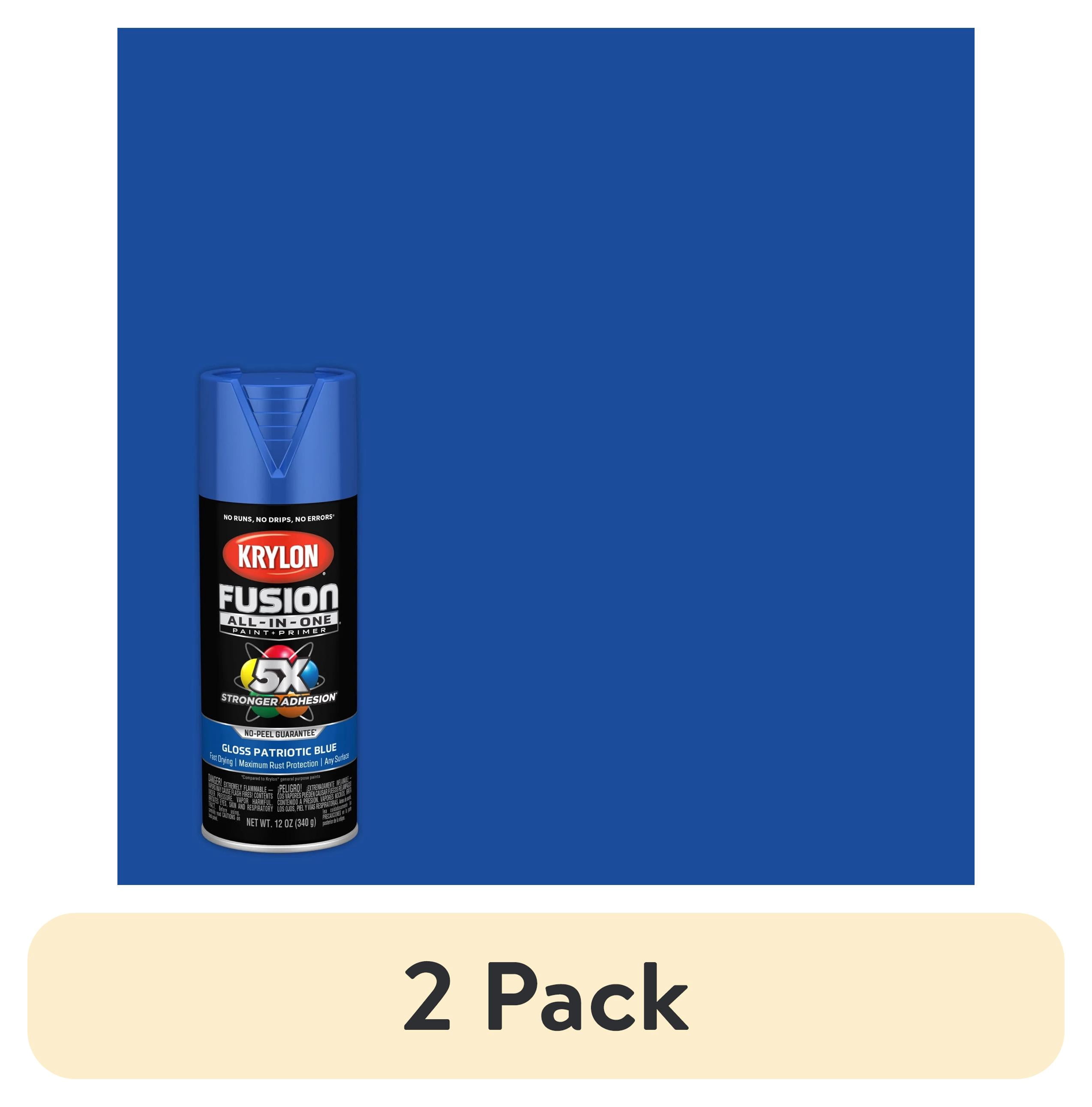 (2 pack) Krylon K02716007 Krylon Fusion All-In-One Patriotic Blue Gloss 12 oz Spray Paint, Multi-Surface, (1 Piece, 1 Pack)