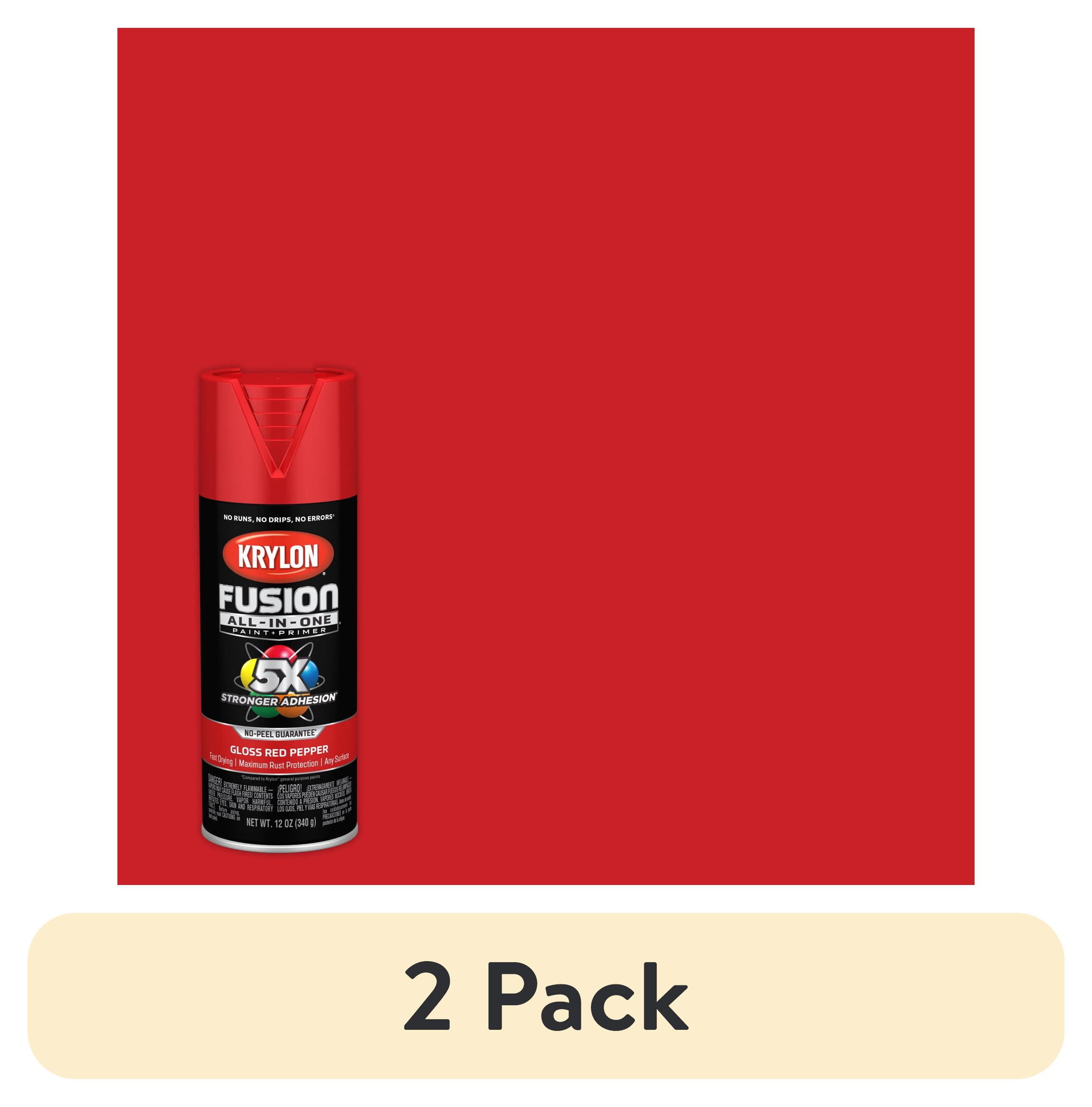 2 pack) Krylon K02720007 Fusion All-In-One, Gloss, Red Pepper, 12