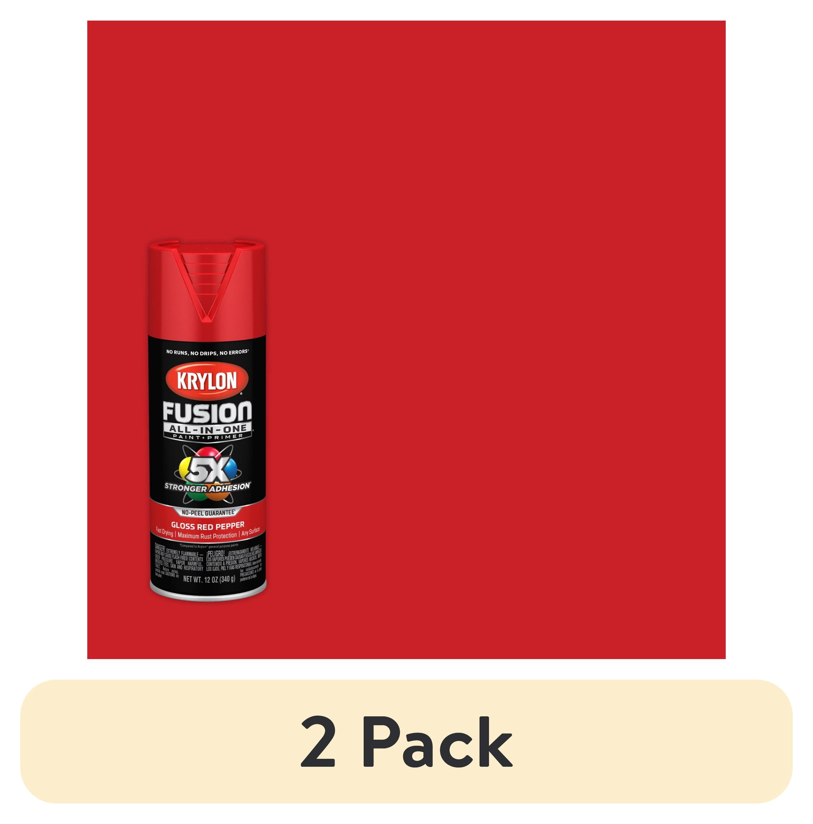 2 pack) Krylon K02720007 Fusion All-In-One, Gloss, Red Pepper, 12
