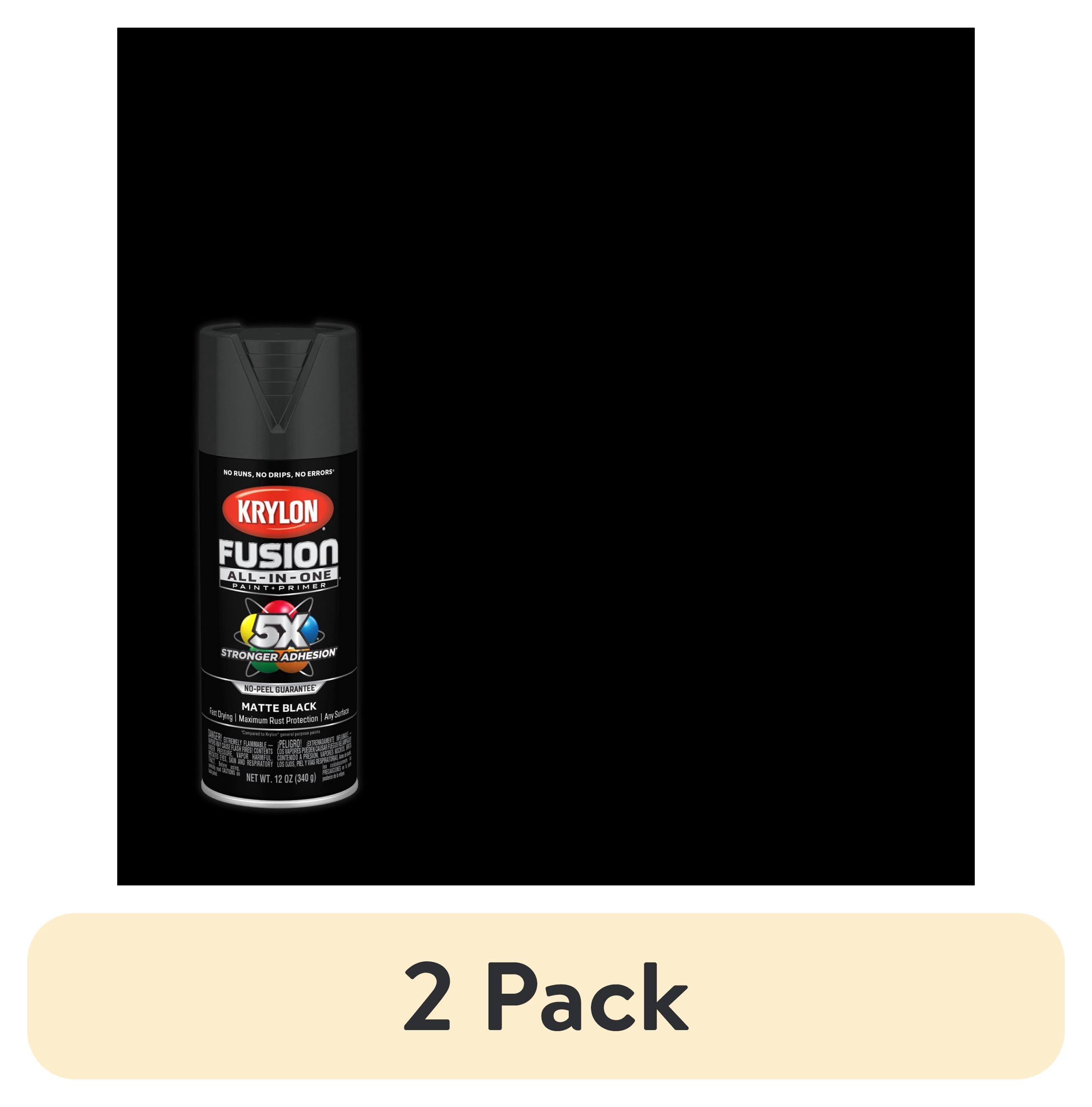 (2 pack) Krylon K02754007 Krylon Fusion All-In-One Black Matte 12 oz Spray Paint, Multi-Surface, (1 Piece, 1 Pack)