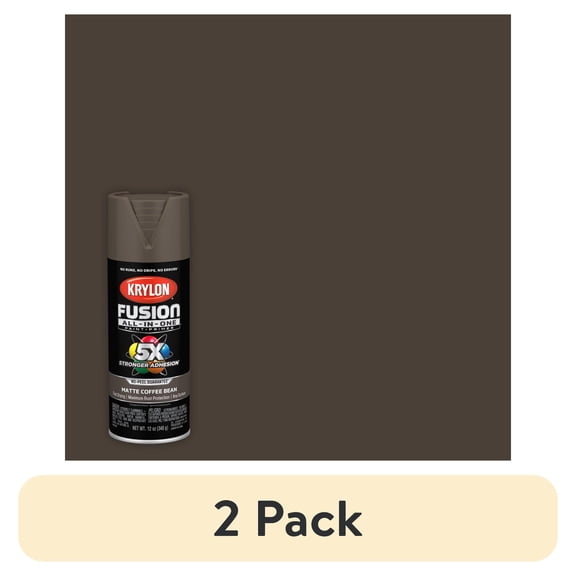 (2 pack) Krylon Fusion All-In-One, Matte, Coffee Bean, 12 oz