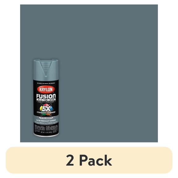 (2 pack) Krylon K02942007 Krylon Fusion All-In-One Midnight Garden Satin 12 oz. Spray Paint, Multi-Surface, (1 Piece, 1 Pack)