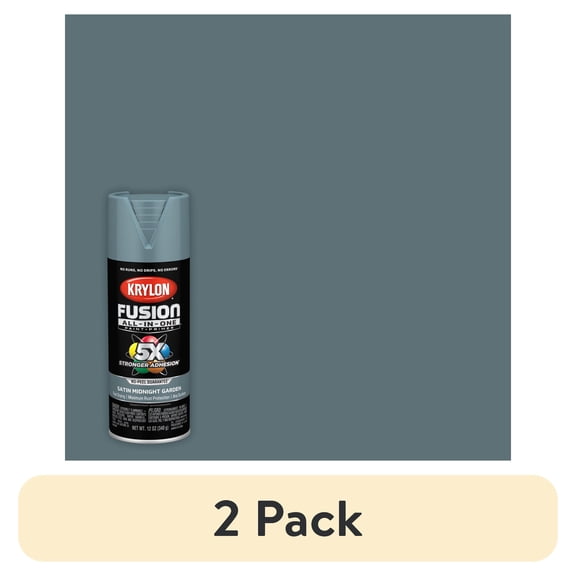 (2 pack) Krylon Fusion All-In-One, Satin, Midnight Garden, 12 oz