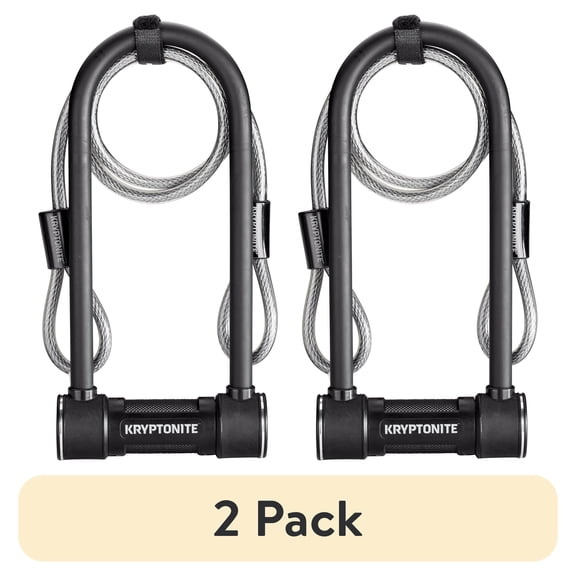 (2 pack) Kryptonite Level 5 14 mm U-Lock Bicycle Lock with Looped Bike Security Cable