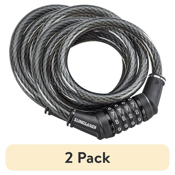 (2 pack) Kryptonite Resettable 12mm Combo Cable Bicycle Lock