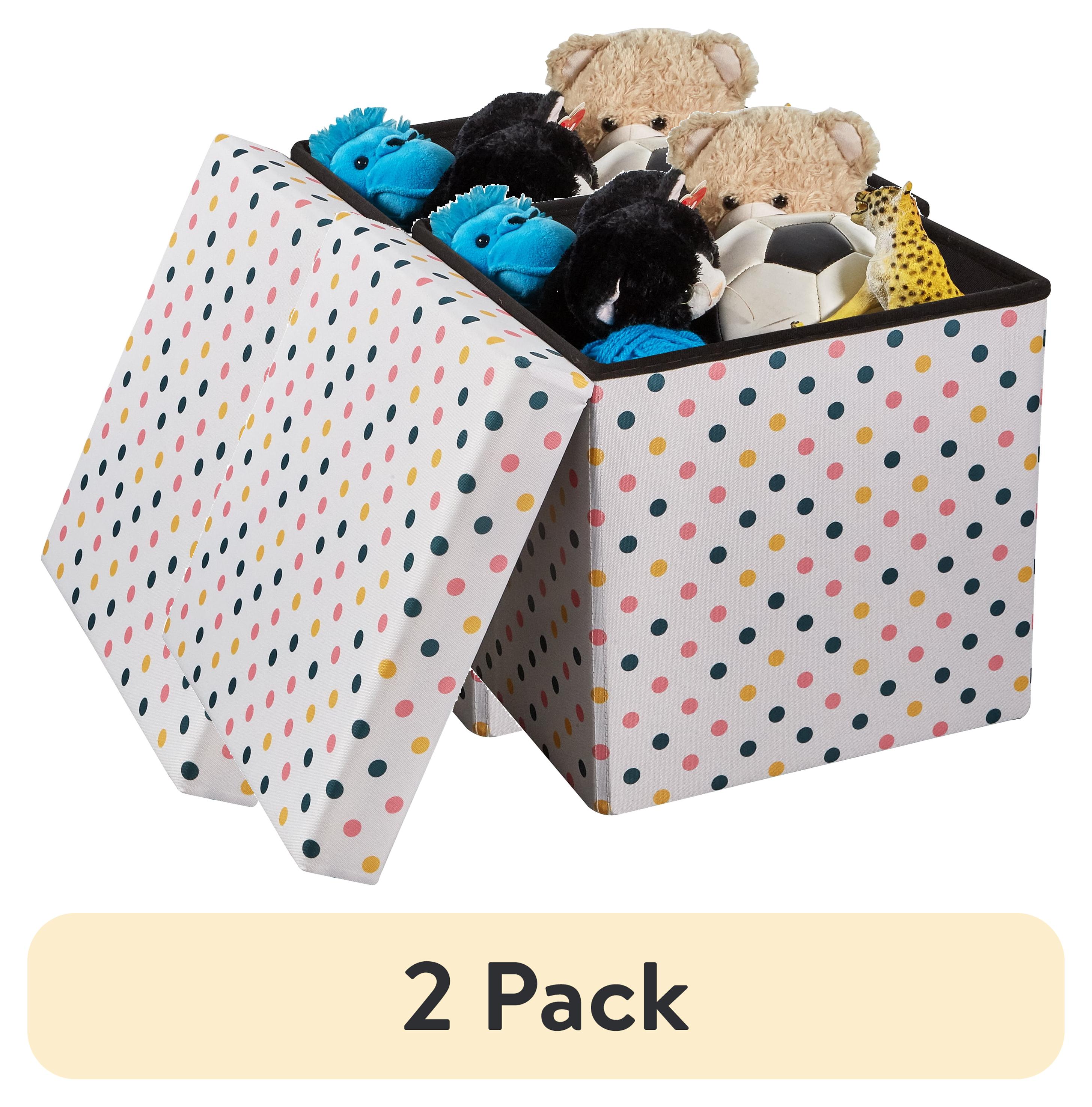 2 Pack Kvell Foldable Collapsible Toy Storage Bin Polka Dots Design Kids Storage Chest Multi Color: What Stands Out on Walmart