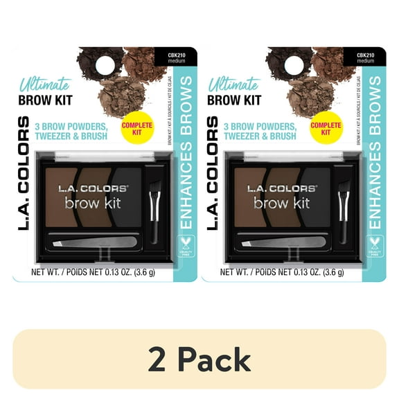 (2 pack) L.A. COLORS Ultimate Enhancing Brow Kit, Medium, 0.13 oz
