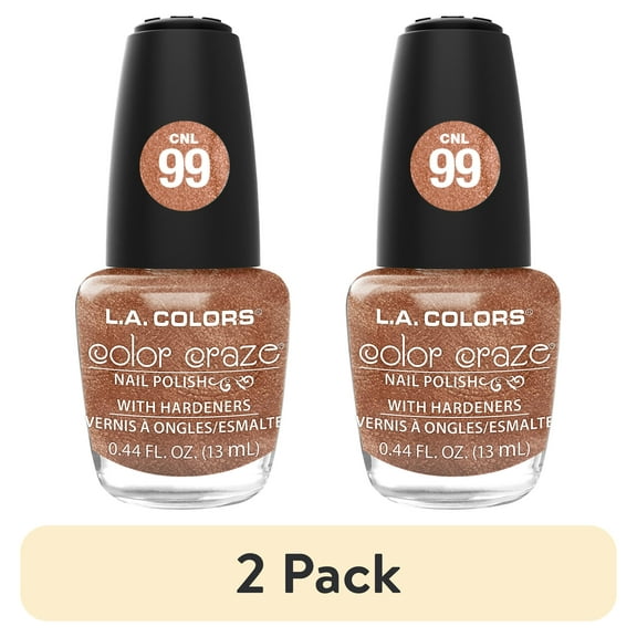 (2 pack) L.A. COLORS Color Craze Nail Polish, Rose Gold, 0.44 fl oz