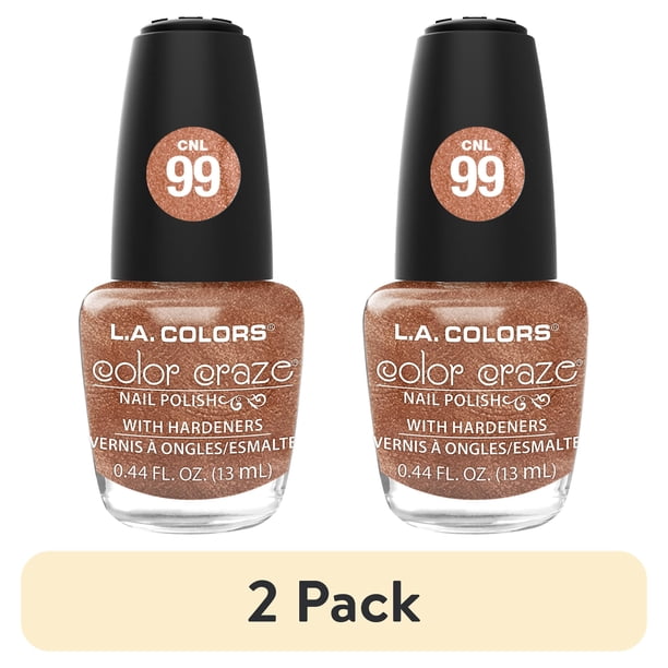 2 pack) L.A. COLORS Color Craze Nail Polish, Rose Gold, 0.44 fl oz