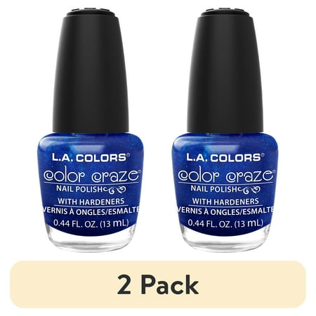 (2 pack) L.A. COLORS Color Craze Wired Nail Polish, 0.44 fl oz, Chip-Resistant & Long-Lasting Shine