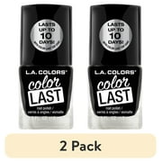 (2 pack) L.A. COLORS Color Last Nail Polish, Onyx, 0.5 fl oz