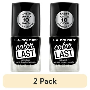 (2 pack) L.A. COLORS Color Last Nail Polish, Onyx, 0.5 fl oz