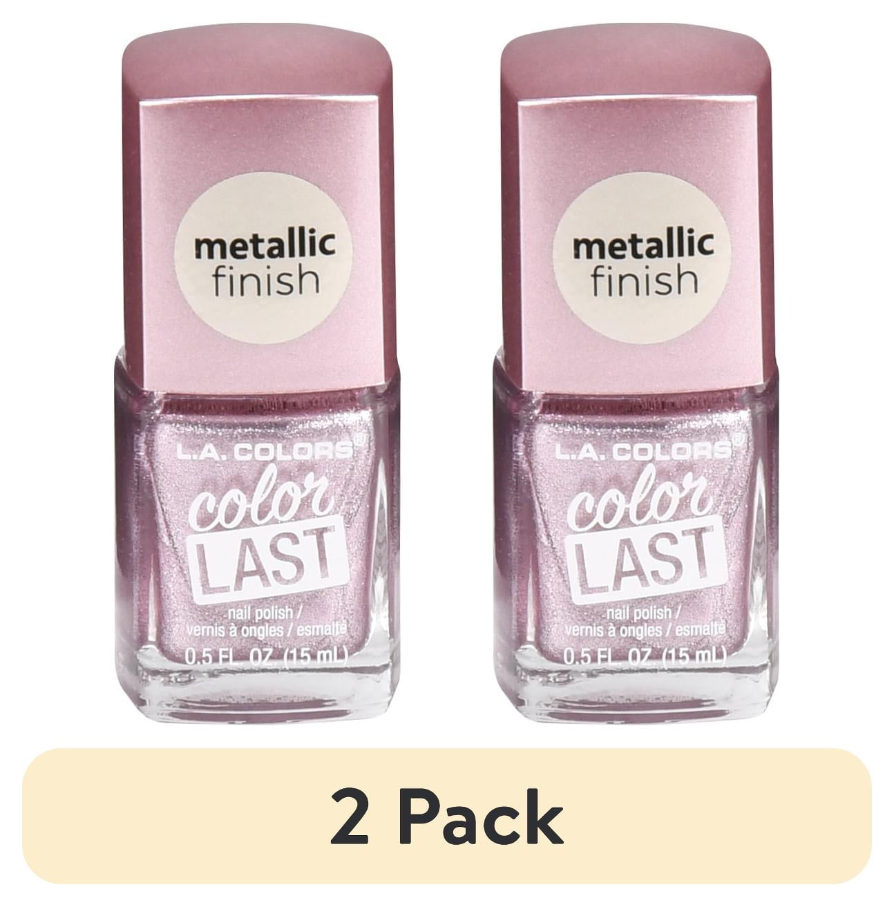 (2 pack) L.A. COLORS Color Last Nail Polish, Pink Diamond, 0.44 Fl. Oz.