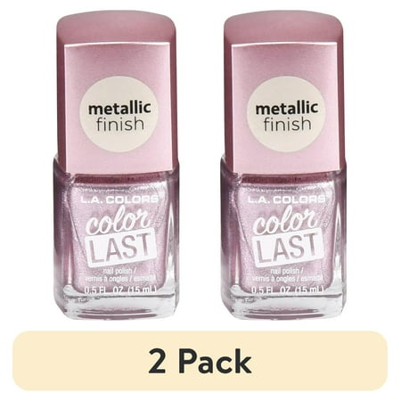 (2 pack) L.A. COLORS Color Last Nail Polish, Pink Diamond, 0.44 Fl. Oz.