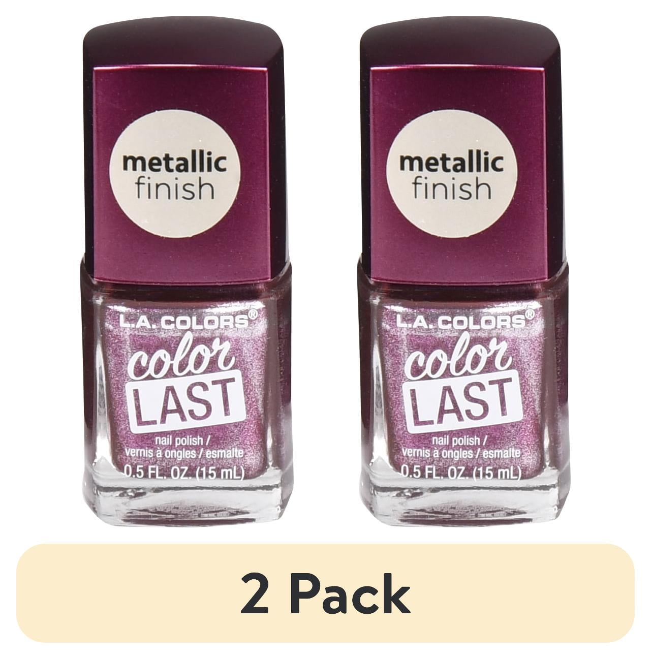 (2 pack) L.A. COLORS Color Last Nail Polish, Ruby, Burgundy, 0.5 fl oz