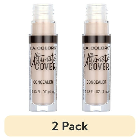(2 pack) L.A. COLORS Concealer, Ultimate Cover, Ivory, 0.13 fl oz