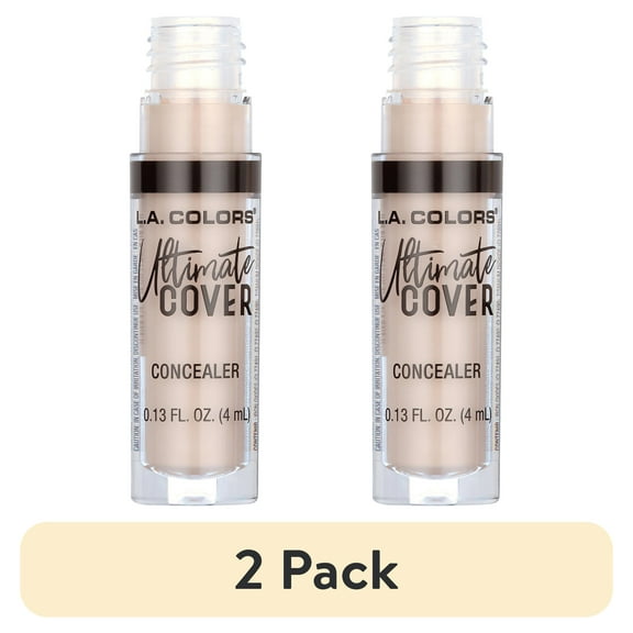 (2 pack) L.A. COLORS Concealer, Ultimate Cover, Ivory, 0.13 fl oz