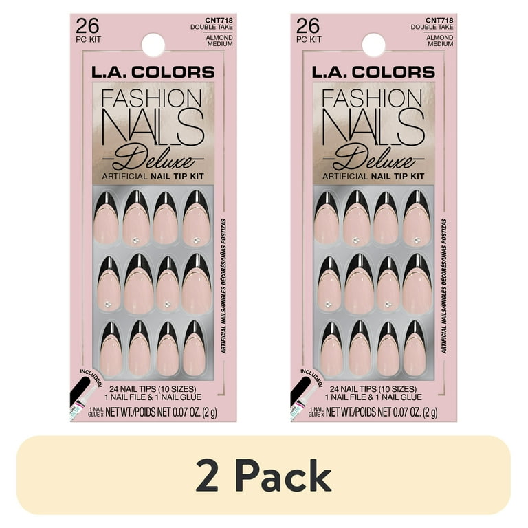 T*様 SAIVI Re'dule NAILS ACET PACK 2箱 2 pack) L.A. COLORS Deluxe Nail Tip, Double Take, 26 Piece