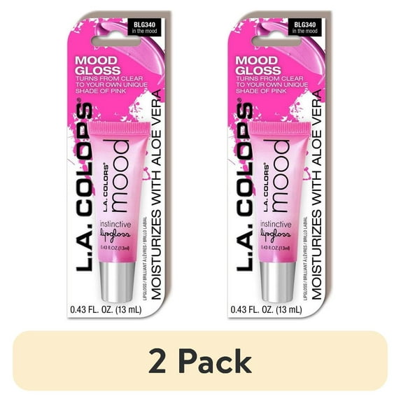 (2 pack) L.A. COLORS PH Reactive Moisturizing Lipgloss, Mood Gloss, 0.43 fl oz