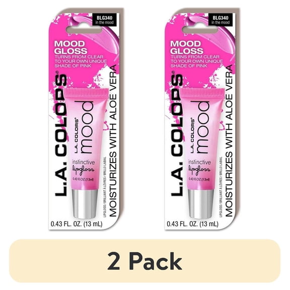 (2 pack) L.A. COLORS PH Reactive Moisturizing Lipgloss, Mood Gloss, 0.43 fl oz