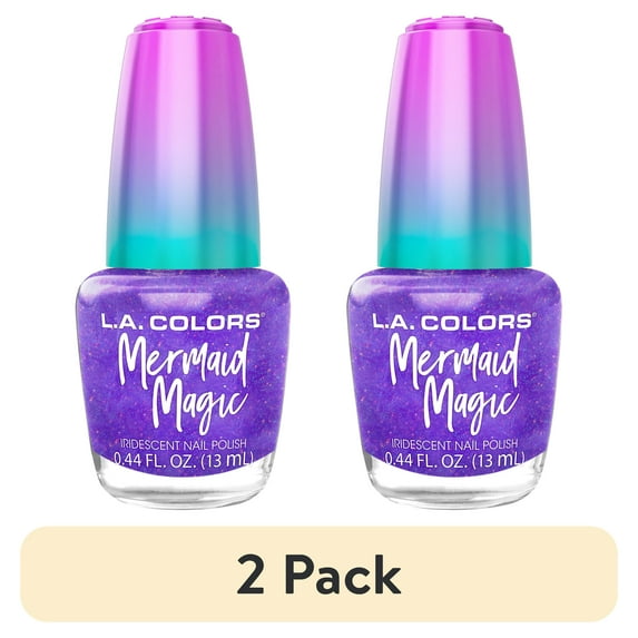 (2 pack) L.A. COLORS Mermaid Magic Nail Polish, Jellyfish, 0.44 fl oz